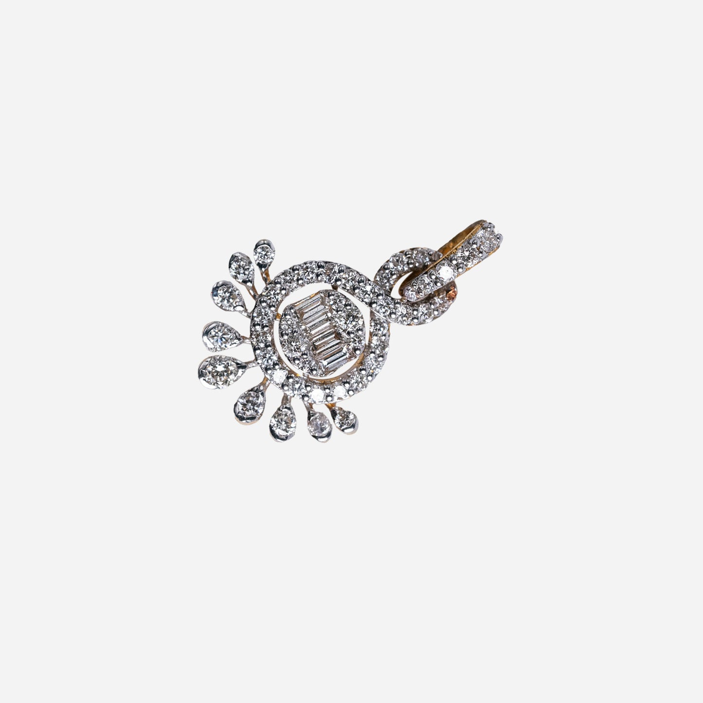 Yellow Gold Pendant (Partly Rhodium Plated)-372109