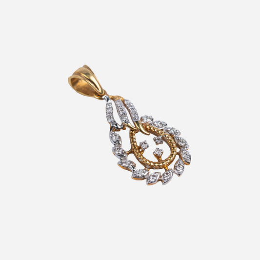 One yellow gold pendant -2104