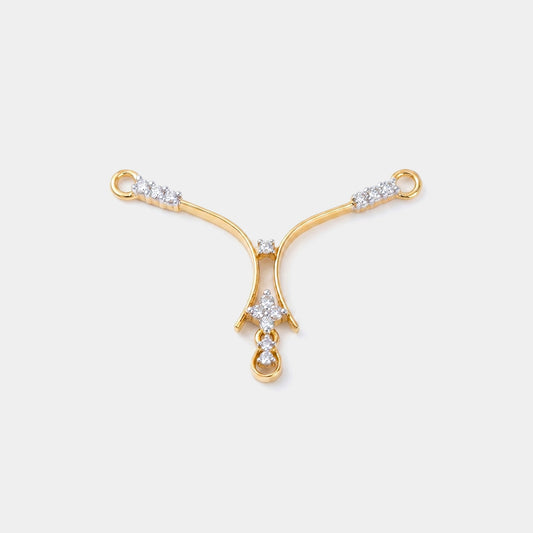 Yellow Gold Pendant (Partly Rhodium Plated)-2109