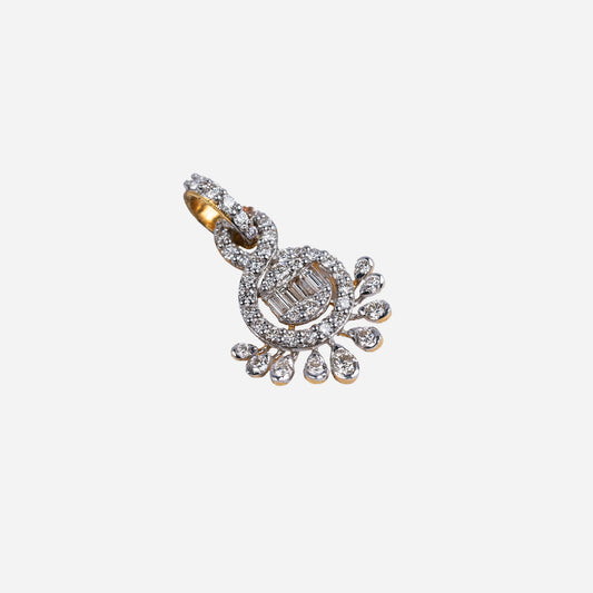 Yellow Gold Pendant (Partly Rhodium Plated)-372109