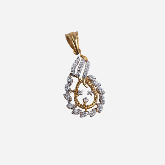 One yellow gold pendant -2104