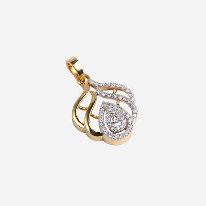 One yellow gold pendant-2502