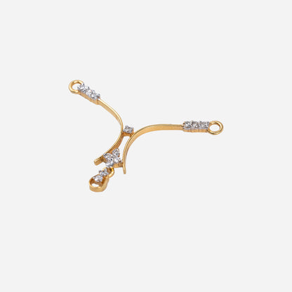 Yellow Gold Pendant (Partly Rhodium Plated)-2109