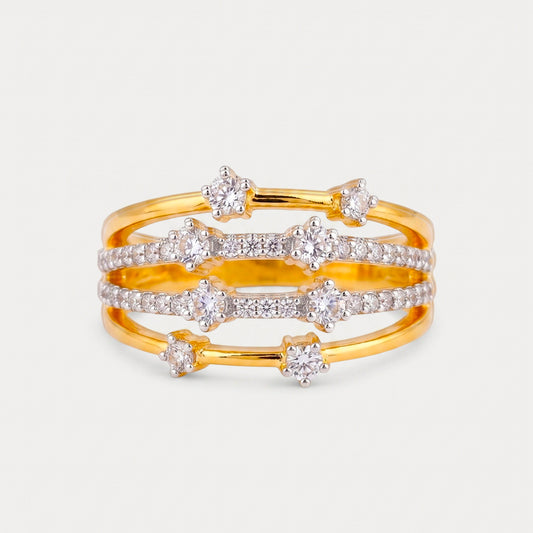 Ring White And Yellow 14 Kt