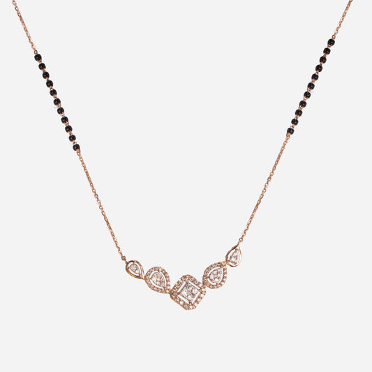 Rose Gold Necklace (with Mangalsutra)-92504