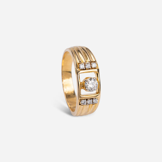 Yellow Gold Gents Ring-7651V