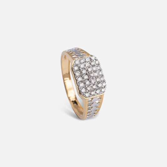 One Yellow Gold Gents Ring -42404