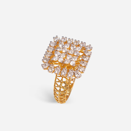 Ladies Ring White & Yellow