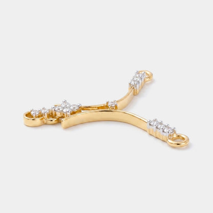 Yellow Gold Pendant (Partly Rhodium Plated)-2109