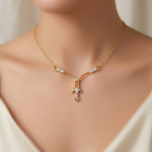 Yellow Gold Pendant (Partly Rhodium Plated)-2109