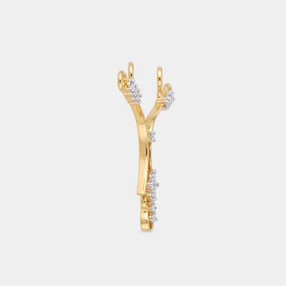Yellow Gold Pendant (Partly Rhodium Plated)-2109